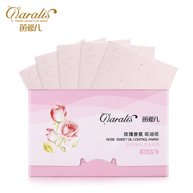1Pack=80pcs Protable Facial Absorbent Paper Oil Control Wipes Green Tea Absorbing Sheet Matcha Oily Face Blotting Matting Tissue