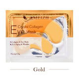AMEIZII 2Pcs=1Pair 24K Gold Crystal Collagen Eye Mask Eye Patches For Eye Care Dark Circles Remove Anti-Aging Wrinkle Skin Care